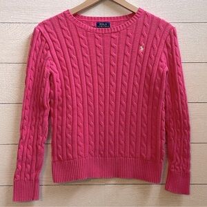 Polo Ralph Lauren Hot Pink Girl’s Cable-Knit Sweater, Size XL
